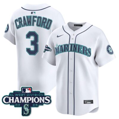 Seattle Mariners 2025 AL West Division Champions Vapor Premier Jersey - White J.P. Crawford