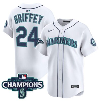 Seattle Mariners 2025 AL West Division Champions Vapor Premier Jersey - White Ken Griffey Jr.