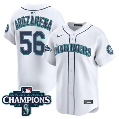 Seattle Mariners 2025 AL West Division Champions Vapor Premier Jersey - White Randy Arozarena