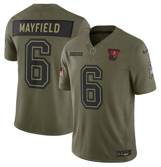 Tampa Bay Buccaneers #6 Baker Mayfield Olive 2025 Salute to Service Limited Football Stitched Jersey