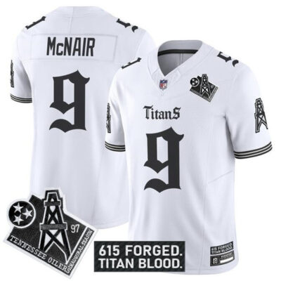 Tennessee Titans #9 Steve McNair White F.U.S.E. 'Titan Gothic Shadows Drop' Vapor Limited Football Stitched Jersey