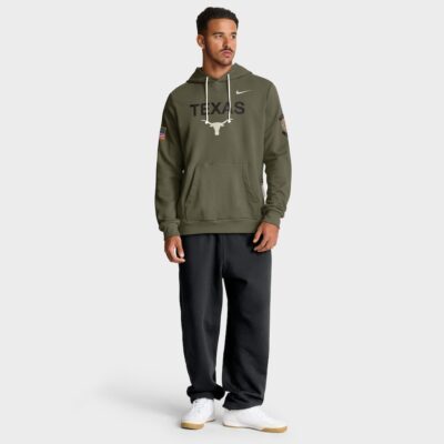 Texas Longhorns 2025 Military Appreciation Dri-FIT Hoodie - Olive - Image 3