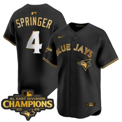 Toronto Blue Jays 2025 AL East Division Champions Vapor Premier Limited Jersey - Black Gold George Springer