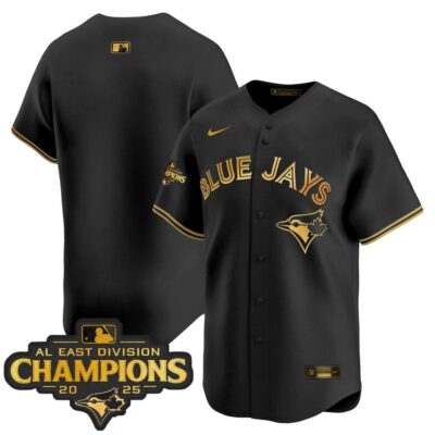 Toronto Blue Jays 2025 AL East Division Champions Vapor Premier Limited Jersey - Black Gold Team