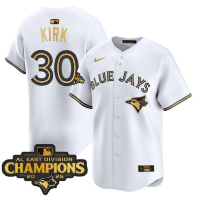 Toronto Blue Jays 2025 AL East Division Champions Vapor Premier Limited Jersey - White Gold Alejandro Kirk