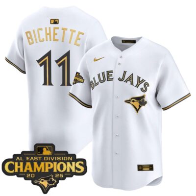 Toronto Blue Jays 2025 AL East Division Champions Vapor Premier Limited Jersey - White Gold Bo Bichette