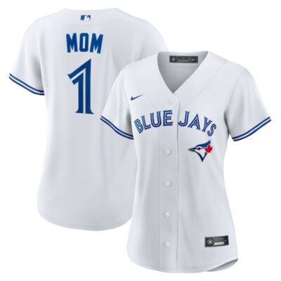 Toronto Blue Jays Women's #1 Mom Home Replica Jersey - White