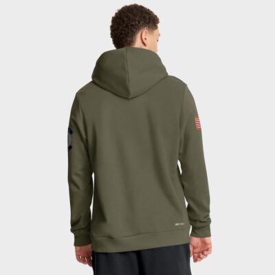 Alternative view of UCLA Bruins Jordan Brand 2025 Military Appreciation Dri-FIT Hoodie - Olive