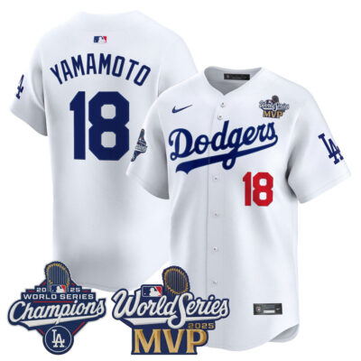 #18 Yoshinobu Yamamoto 2025 World Series MVP Vapor Premier Limited Jersey  - White