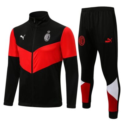 2021-2022 AC Milan Jacket + Pants Training Suit Black
