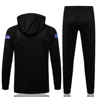 Alternative view of 2021-2022 Barcelona Hoodie Jacket + Pants Training Suit Black