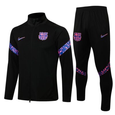 2021-2022 Barcelona Jacket + Pants Training Suit Black