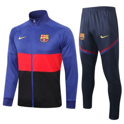 2021-2022 Barcelona Jacket + Pants Training Suit Blue
