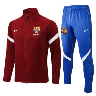 2021-2022 Barcelona Jacket + Pants Training Suit Red