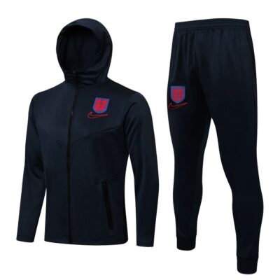 2021-2022 England Hoodie Jacket + Pants Training Suit Blue