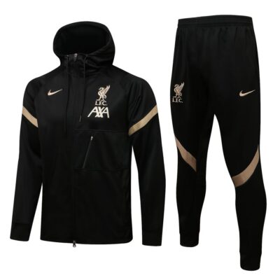 2021-2022 Liverpool Hoodie Jacket + Pants Training Suit Black