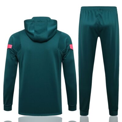 Alternative view of 2021-2022 Liverpool Hoodie Jacket + Pants Training Suit Dark Green