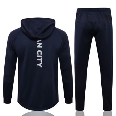 Alternative view of 2021-2022 Manchester City Hoodie Jacket + Pants Training Suit Dark Blue