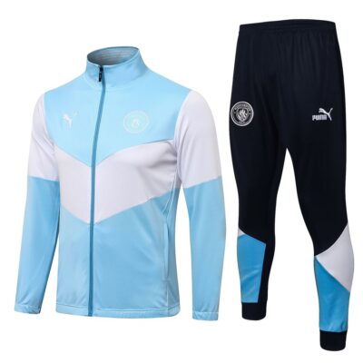 2021-2022 Manchester City Jacket + Pants Training Suit Light Blue