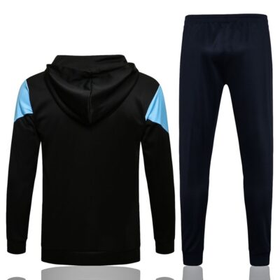 Alternative view of 2021-2022 Olympique Marseille Hoodie Jacket + Pants Training Suit Black