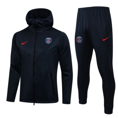 2021-2022 PSG Hoodie Jacket + Pants Training Suit Blue