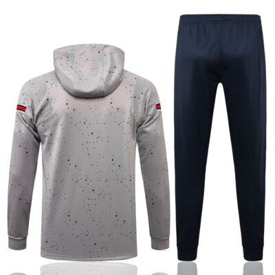 Alternative view of 2021-2022 PSG Hoodie Jacket + Pants Training Suit Light Grey