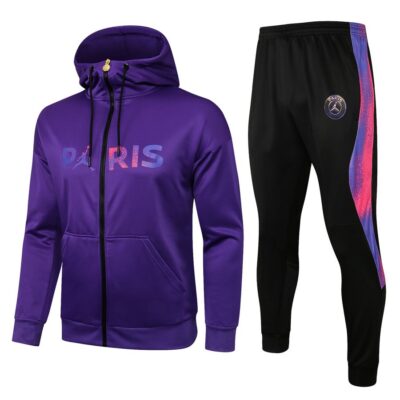 2021-2022 PSG Hoodie Jacket + Pants Training Suit Purple