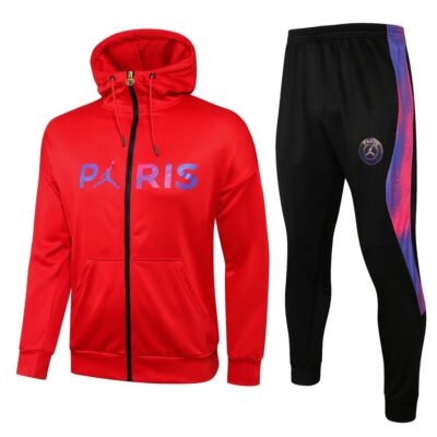 2021-2022 PSG Hoodie Jacket + Pants Training Suit Red