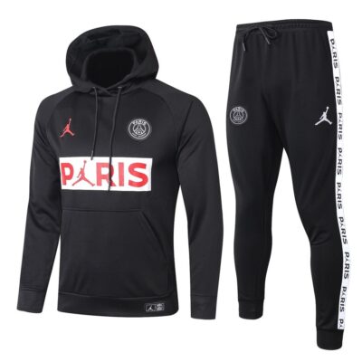 2021-2022 PSG Hoodie Training Suit Black