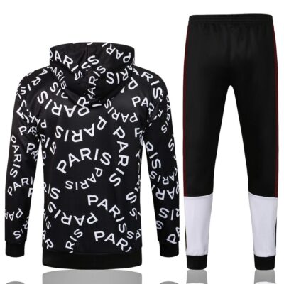 Alternative view of 2021-2022 PSG Hoodie Training Suit White Ads