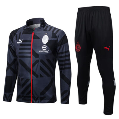 2022-2023 AC Milan Jacket + Pants Training Suit Gray