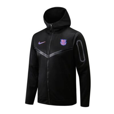 2022-2023 Barcelona Hoodie Jacket + Pants Training Suit Black