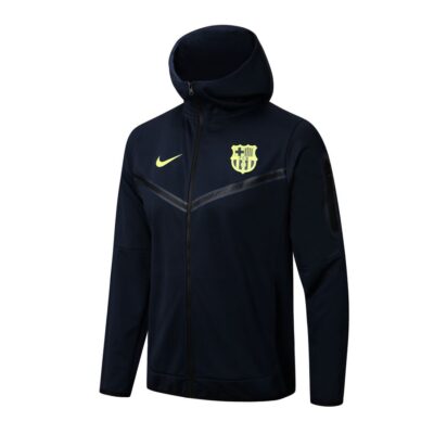 2022-2023 Barcelona Hoodie Jacket + Pants Training Suit Blue