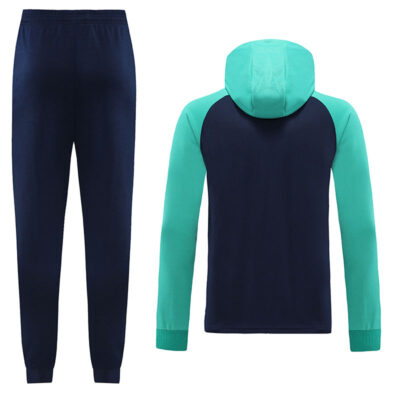 Alternative view of 2022-2023 Barcelona Hoodie Jacket + Pants Training Suit Green