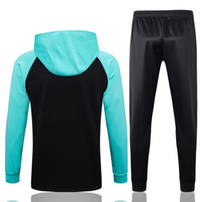 Alternative view of 2022-2023 Barcelona Hoodie Jacket + Pants Training Suit Light Blue