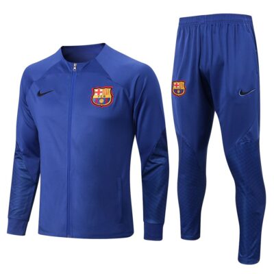 2022-2023 Barcelona Jacket + Pants Training Suit Blue