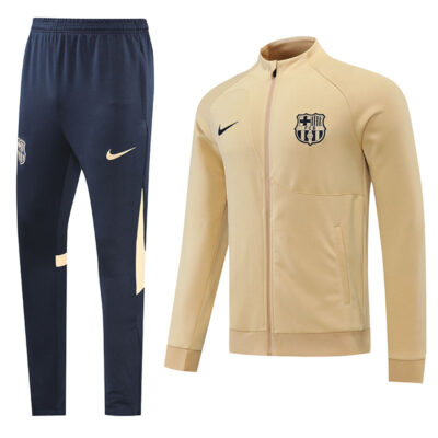 2022-2023 Barcelona Jacket + Pants Training Suit Khaki