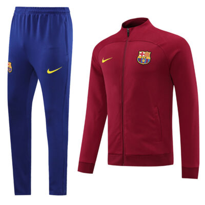 2022-2023 Barcelona Jacket + Pants Training Suit Red