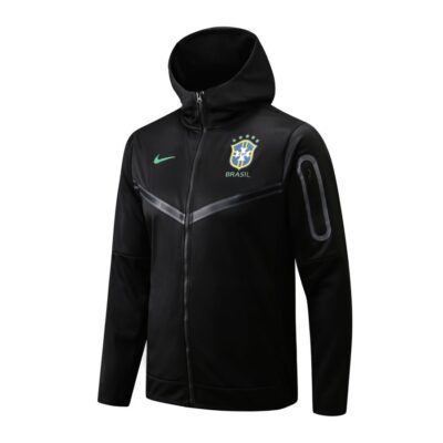 2022-2023 Brazil Hoodie Jacket + Pants Training Suit Black