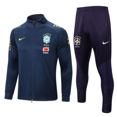 2022-2023 Brazil Jacket + Pants Training Suit Dark Blue
