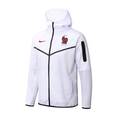 2022-2023 France Hoodie Jacket + Pants Training Suit White