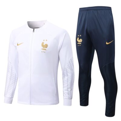 2022-2023 France Jacket + Pants Training Suit White