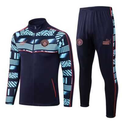 2022-2023 Manchester City Jacket + Pants Training Suit Dark Blue
