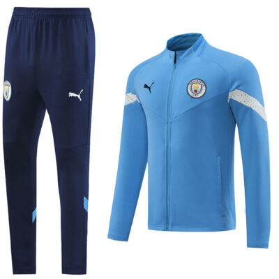 2022-2023 Manchester City Jacket + Pants Training Suit Sky Blue