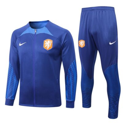 2022-2023 Netherlands Jacket + Pants Training Suit Blue