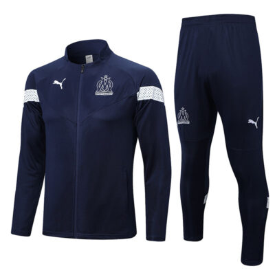 2022-2023 Olympique Marseille Jacket + Pants Training Suit Dark Blue
