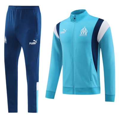 2022-2023 Olympique Marseille Jacket + Pants Training Suit Sky Blue