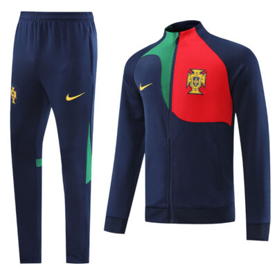 2022-2023 Portugal Jacket + Pants Training Suit Dark Blue