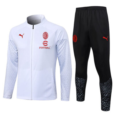 2023-2024 AC Milan Jacket + Pants Training Suit White