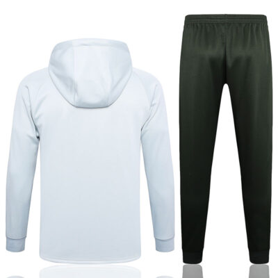 Alternative view of 2023-2024 Barcelona Hoodie Jacket + Pants Training Suit Light Gray